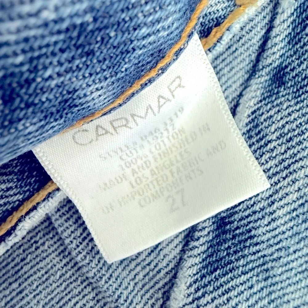 LF x Carmar Ruffle Front Straight Jeans Size 27 High Rise Statement Denim - Picture 8 of 9